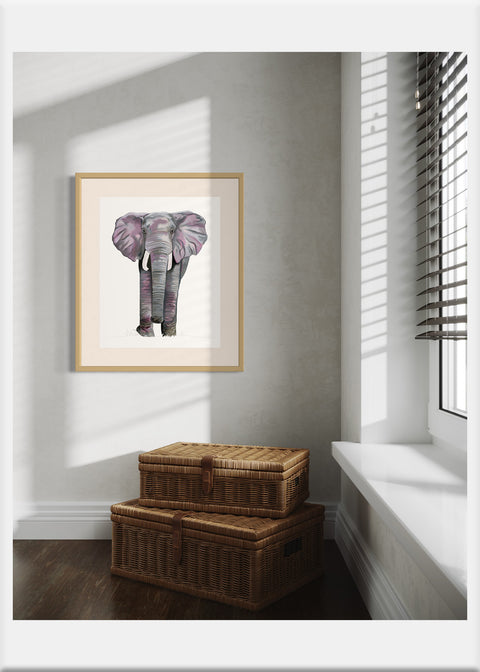 Elephant Watercolor Print from original art. Great for a kid's room or any room! Free standard U.S. shipping over $49.