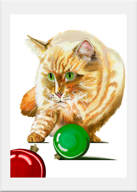 Cat Christmas Card - Conversation Art Pieces