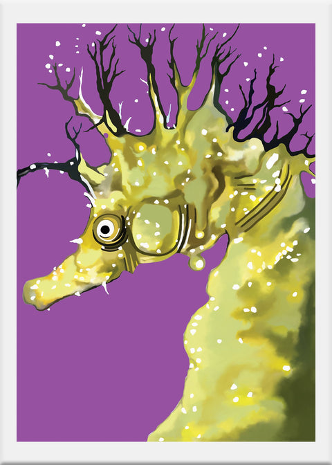 Colorful Seahorse Art Print - Conversation Art Pieces