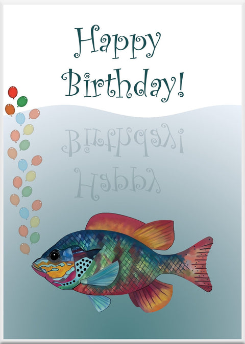 Fish Bubbles Greeting Card - Conversation Art Pieces