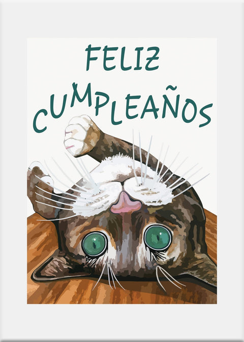 Gatito Tarjeta de Cumpleaños - Obras Originales - Conversation Art Pieces