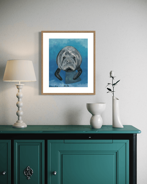 Manatee Art Print - Conversation Art Pieces
