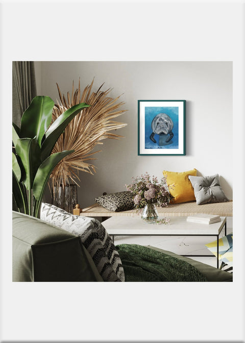 Manatee Art Print - Conversation Art Pieces
