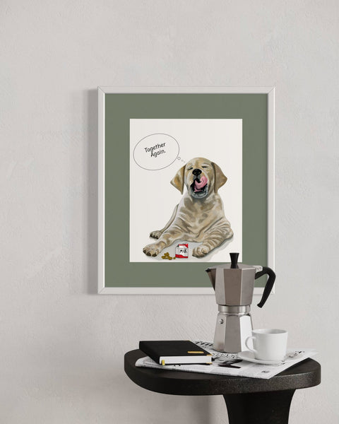 Milk Puppy Art Print - Conversation Art Pieces
