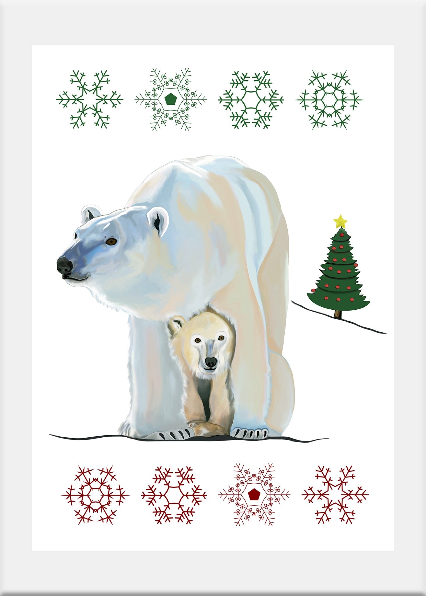Polar Bear Christmas Card - Conversation Art Pieces