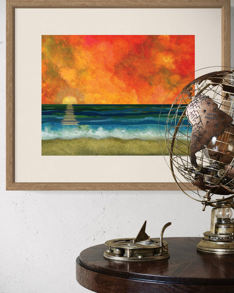 Sandy Beach Art Print - Conversation Art Pieces
