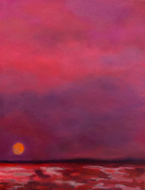 Abstract Landscape: Pink Sunset - Conversation Art Pieces