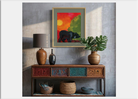 Black Bear Art Print - Conversation Art Pieces