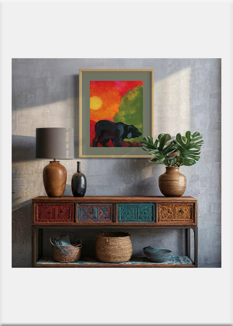 Black Bear Art Print - Conversation Art Pieces