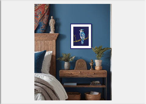 Blue Jay Art Print - Conversation Art Pieces