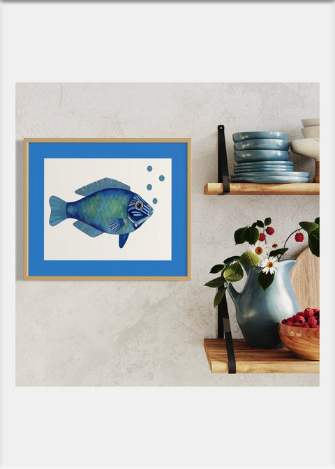 Colorful Fish Art Print - Conversation Art Pieces