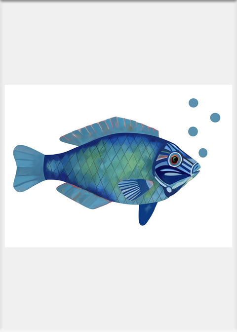 Colorful Fish Art Print - Conversation Art Pieces