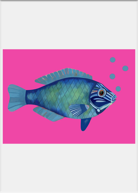 Colorful Fish Art Print - Conversation Art Pieces