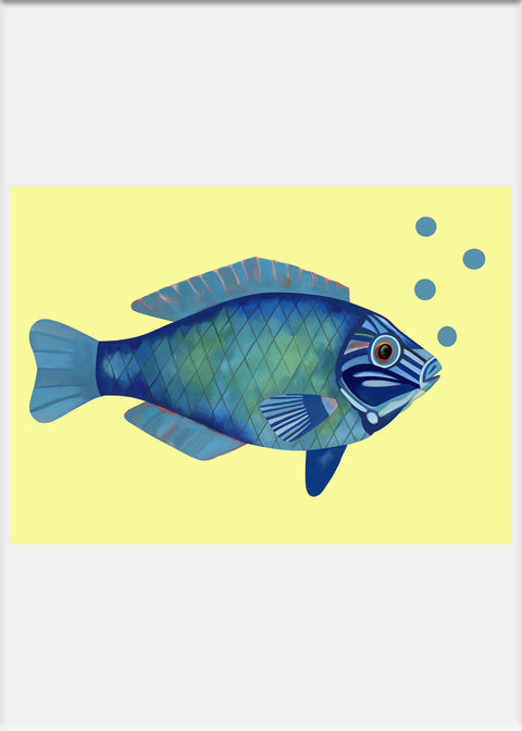 Colorful Fish Art Print - Conversation Art Pieces