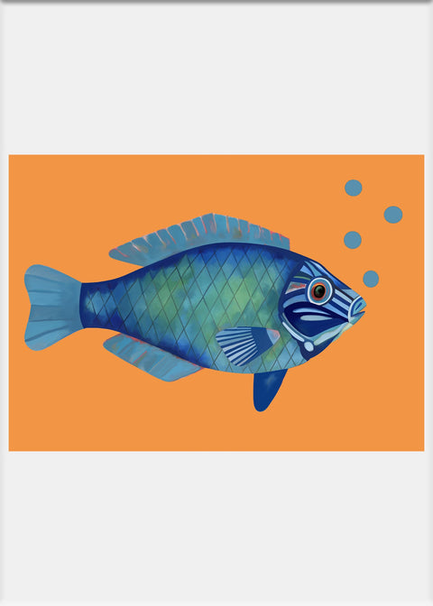 Colorful Fish Art Print - Conversation Art Pieces