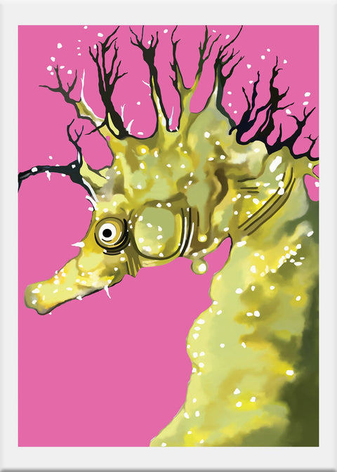 Colorful Seahorse Art Print - Conversation Art Pieces