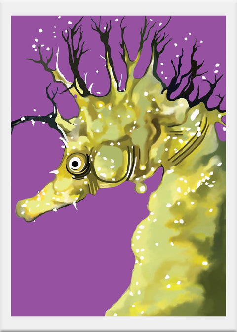 Colorful Seahorse Art Print - Conversation Art Pieces