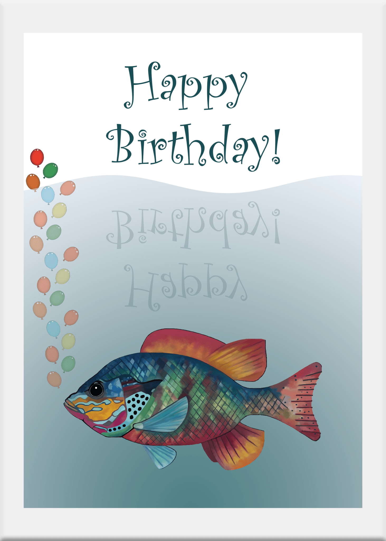 Greeting Card: Fish Bubbles - Conversation Art Pieces