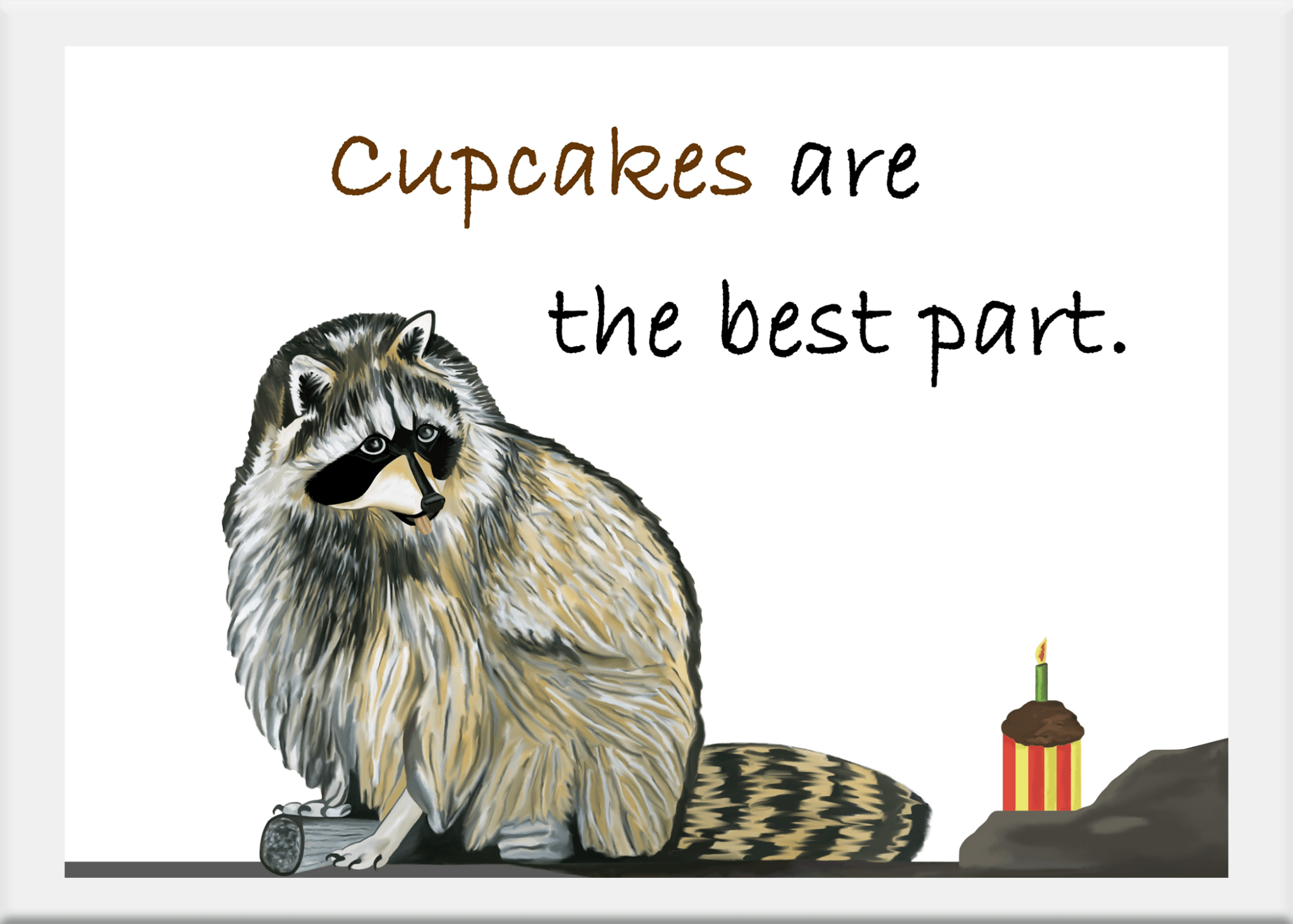 Raccoon birthday card from original art. Bundle cards & Save! FREE standard shipping in the  continental U.S. $49 and above.
