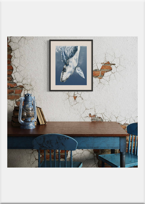 Humpback Whale Art Print - Conversation Art Pieces