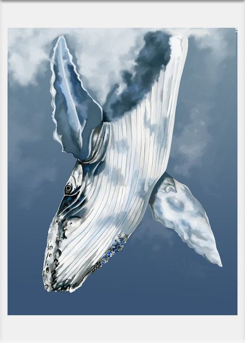 Humpback Whale Art Print - Conversation Art Pieces