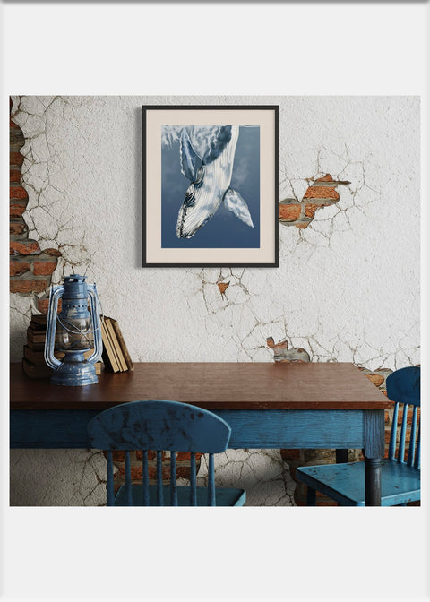 Humpback Whale Art Print - Conversation Art Pieces