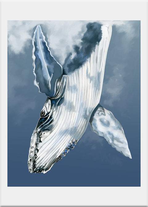 Humpback Whale Art Print - Conversation Art Pieces