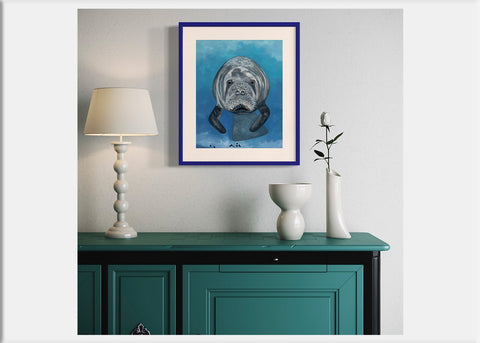 Manatee Art Print - Conversation Art Pieces