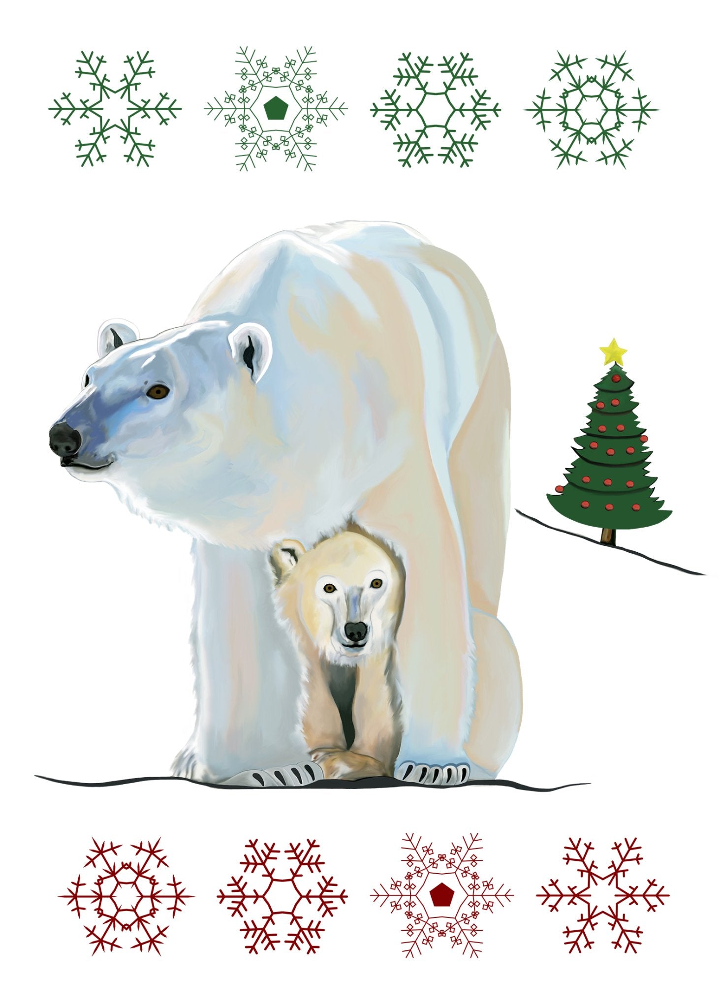 Polar Bear Christmas Card - Conversation Art Pieces