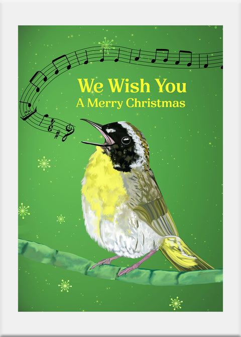 Yellow Bird Christmas Card - Conversation Art Pieces