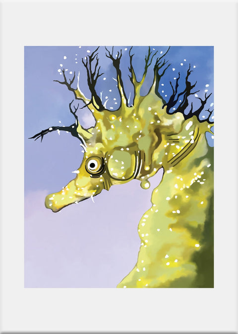 Yellow Seahorse Greeting Card - Conversation Art Pieces